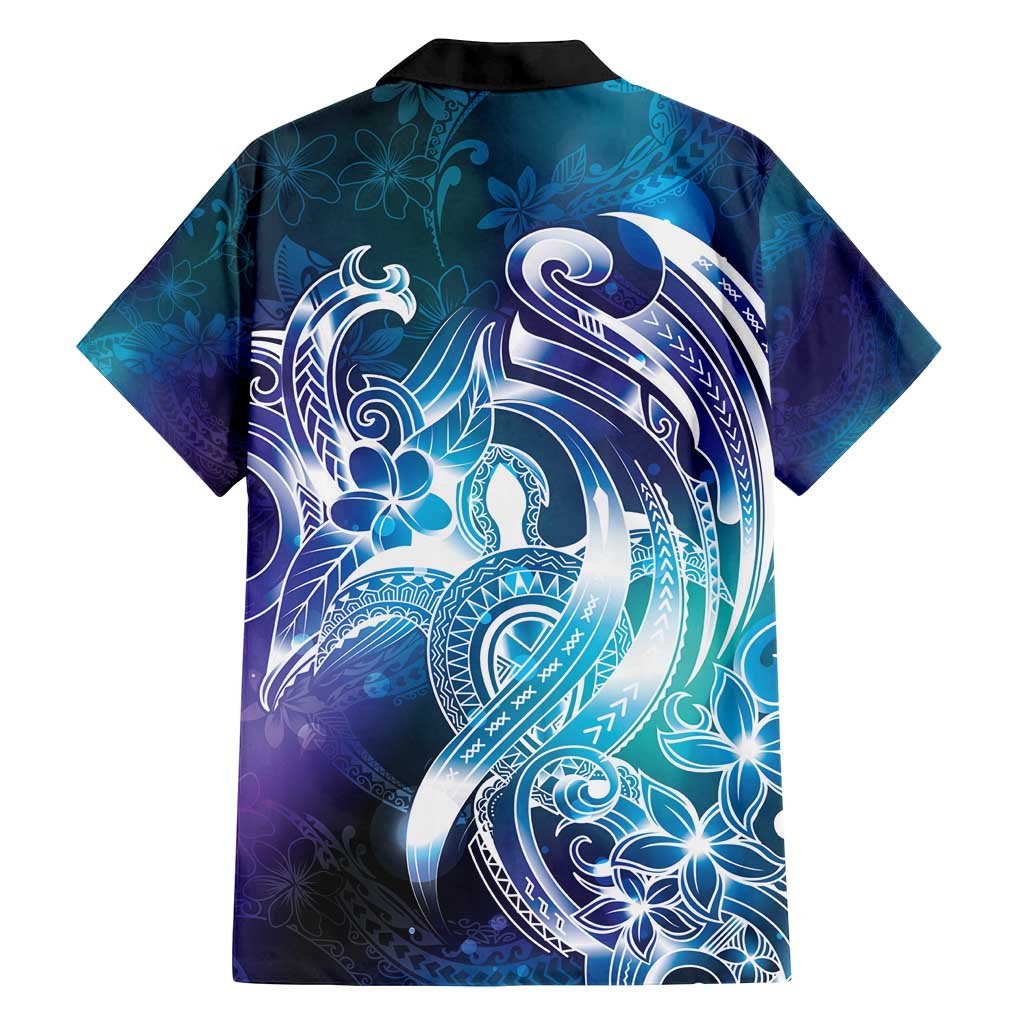 Aloha Hawaii Turtle Family Matching Tank Maxi Dress and Hawaiian Shirt Teal Purple Ribbon - Polynesian Pride
