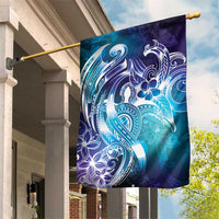 Aloha Hawaii Turtle Garden Flag Teal Purple Ribbon - Polynesian Pride