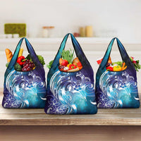 Aloha Hawaii Turtle Grocery Bag Teal Purple Ribbon LT7 3-pack One Size Purple Teal - Polynesian Pride