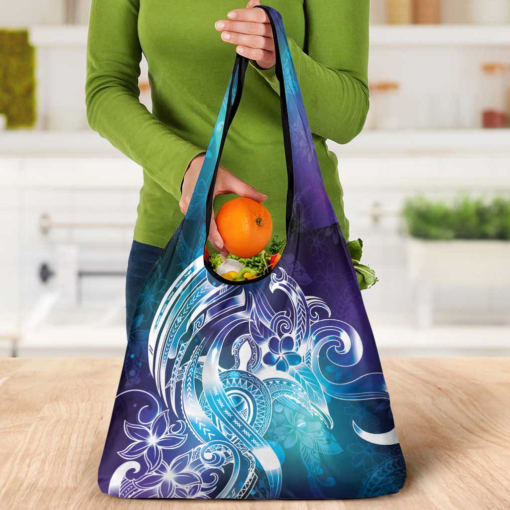 Aloha Hawaii Turtle Grocery Bag Teal Purple Ribbon LT7 - Polynesian Pride