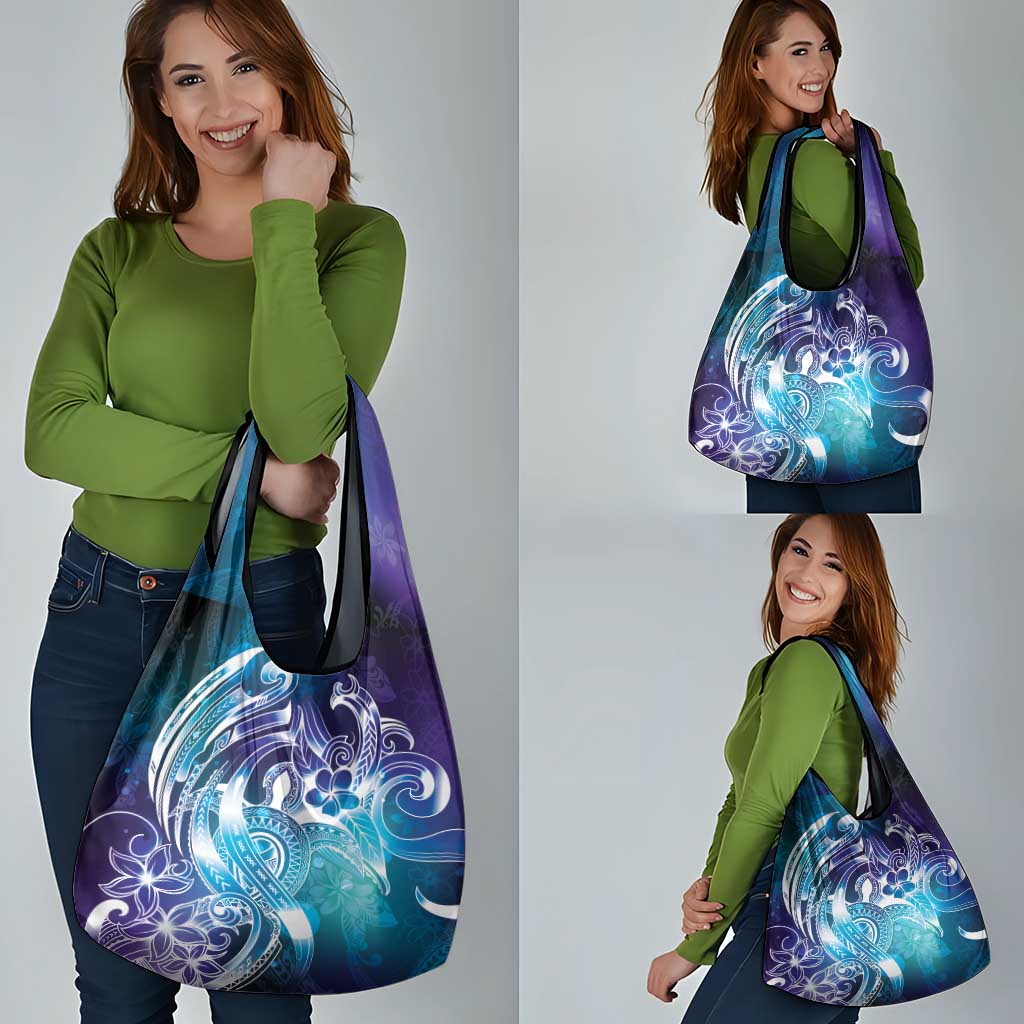 Aloha Hawaii Turtle Grocery Bag Teal Purple Ribbon LT7 - Polynesian Pride