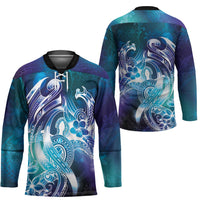 Aloha Hawaii Turtle Hockey Jersey Teal Purple Ribbon LT7 - Polynesian Pride
