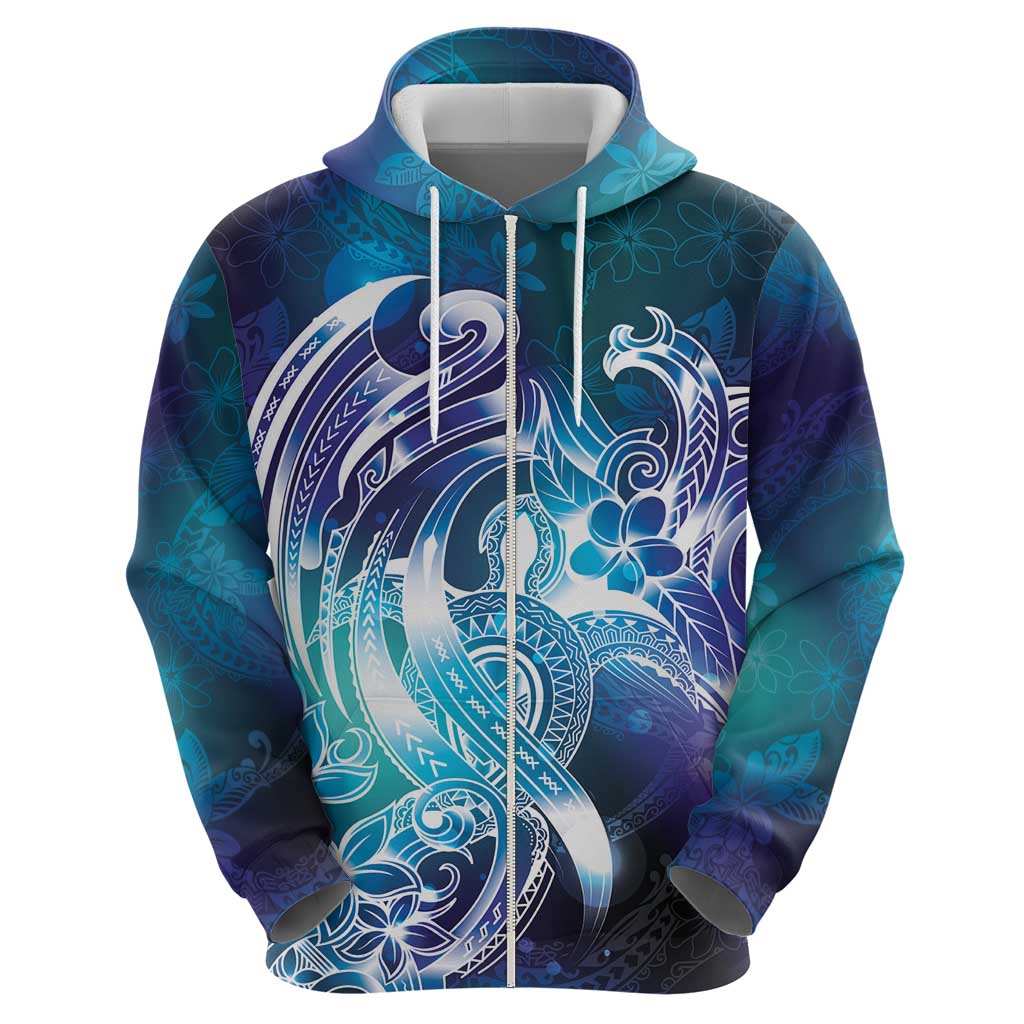 Aloha Hawaii Turtle Hoodie Teal Purple Ribbon - Polynesian Pride