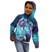 Aloha Hawaii Turtle Kid Hoodie Teal Purple Ribbon - Polynesian Pride