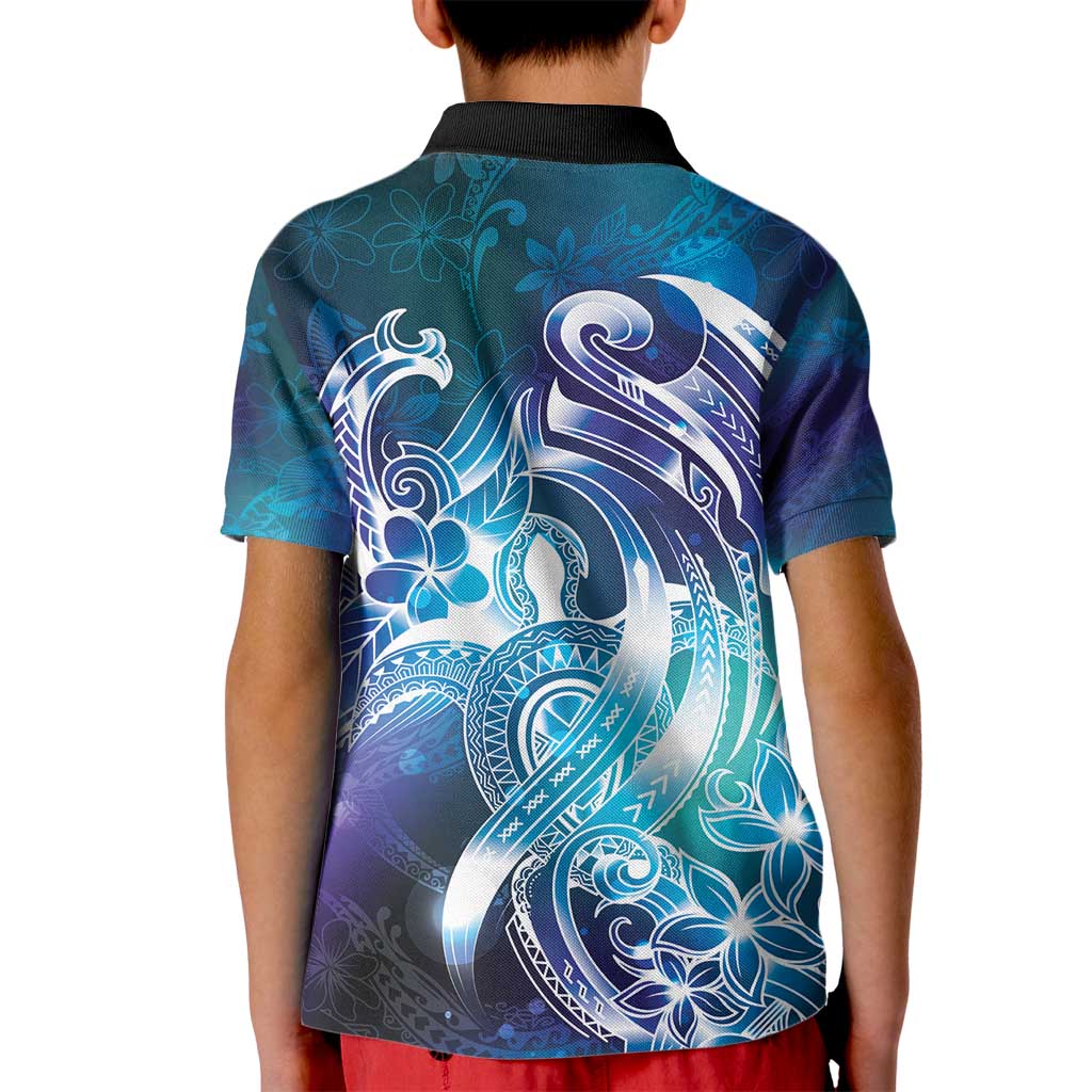 Aloha Hawaii Turtle Kid Polo Shirt Teal Purple Ribbon - Polynesian Pride