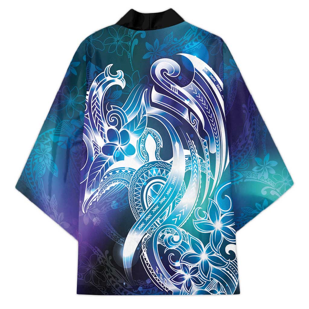 Aloha Hawaii Turtle Kimono Teal Purple Ribbon LT7 - Polynesian Pride