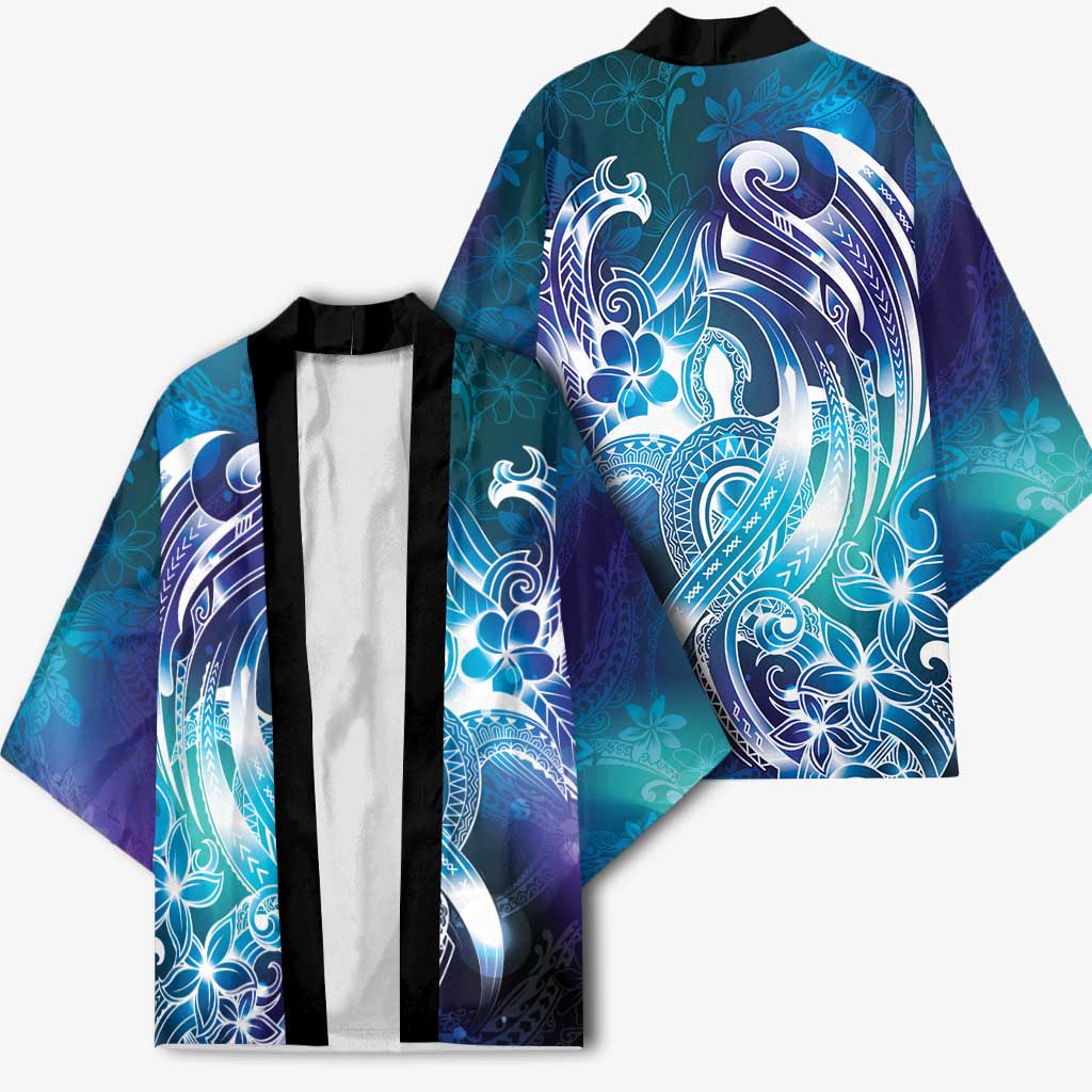 Aloha Hawaii Turtle Kimono Teal Purple Ribbon LT7 - Polynesian Pride