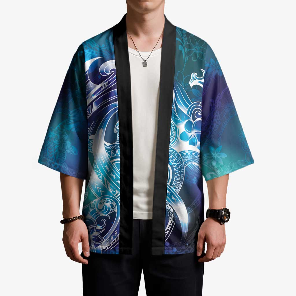 Aloha Hawaii Turtle Kimono Teal Purple Ribbon LT7 - Polynesian Pride