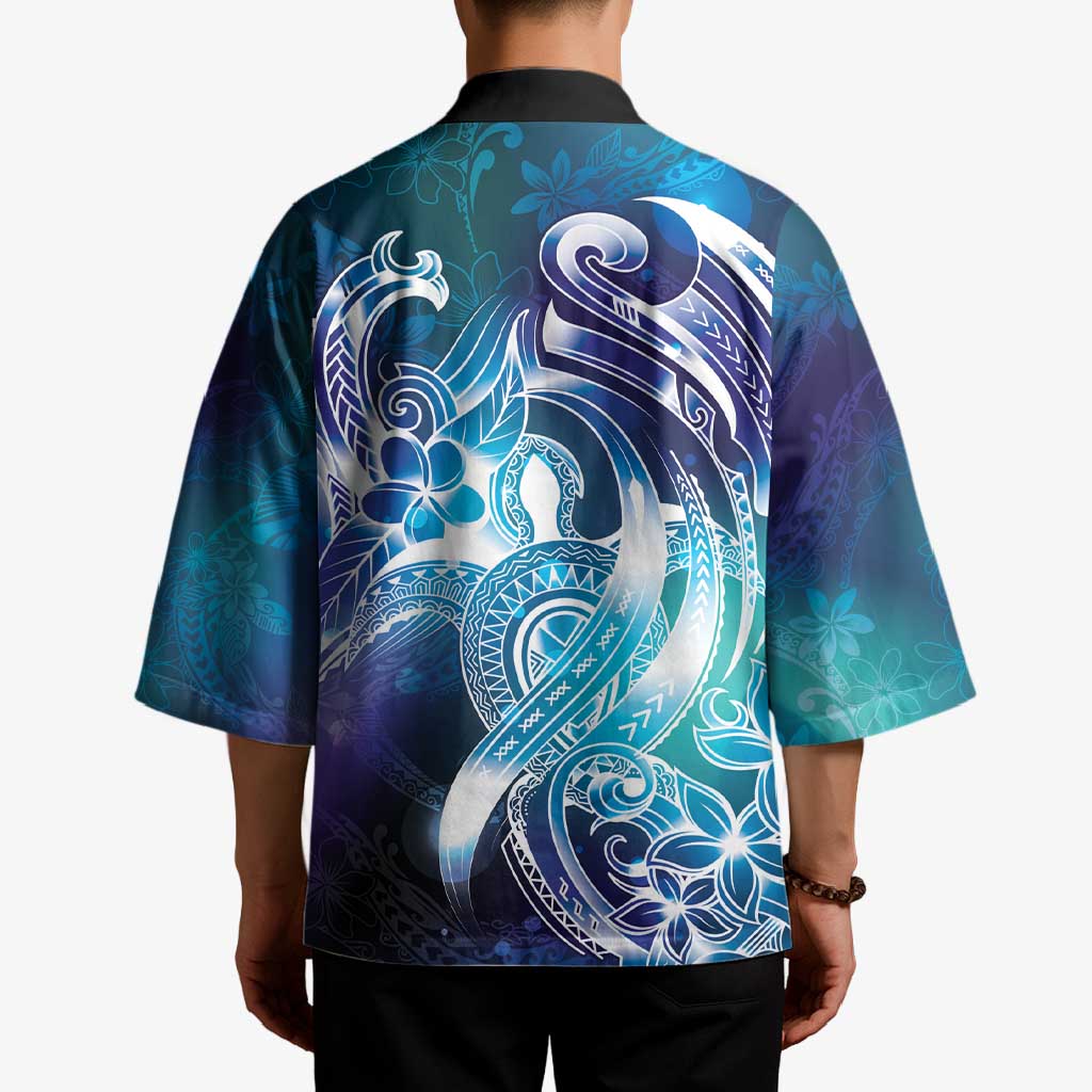 Aloha Hawaii Turtle Kimono Teal Purple Ribbon LT7 - Polynesian Pride