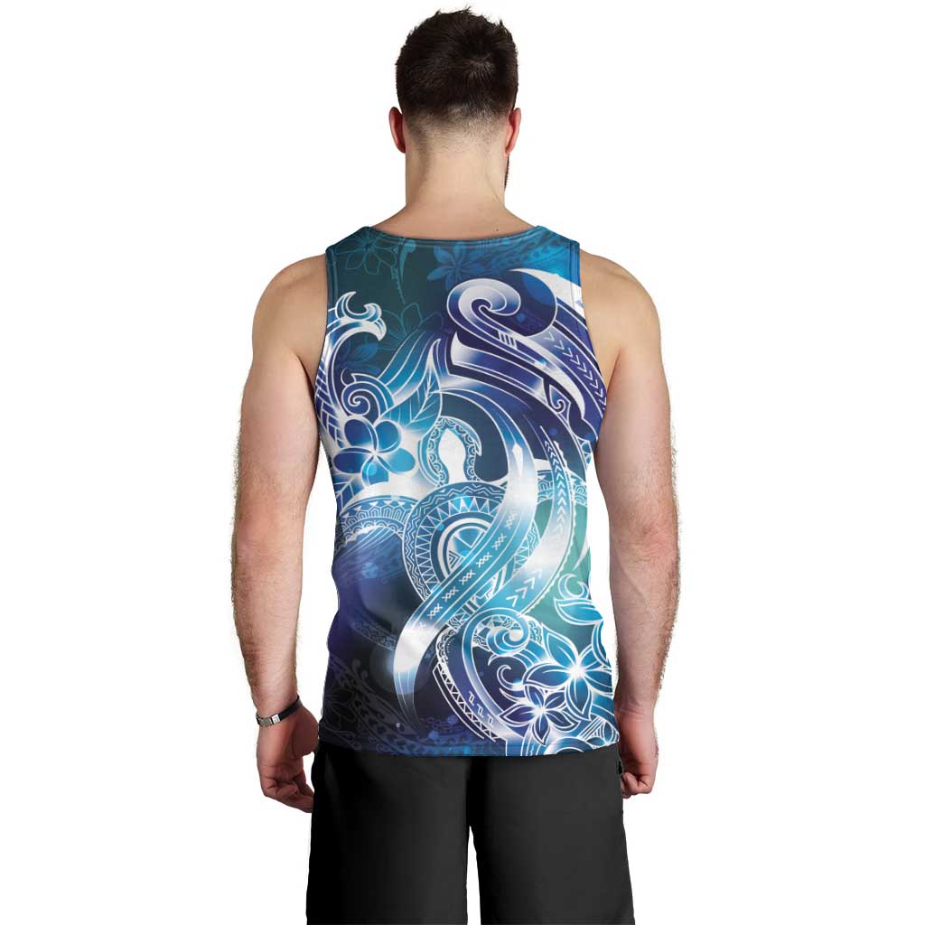 Aloha Hawaii Turtle Men Tank Top Teal Purple Ribbon LT7 - Polynesian Pride