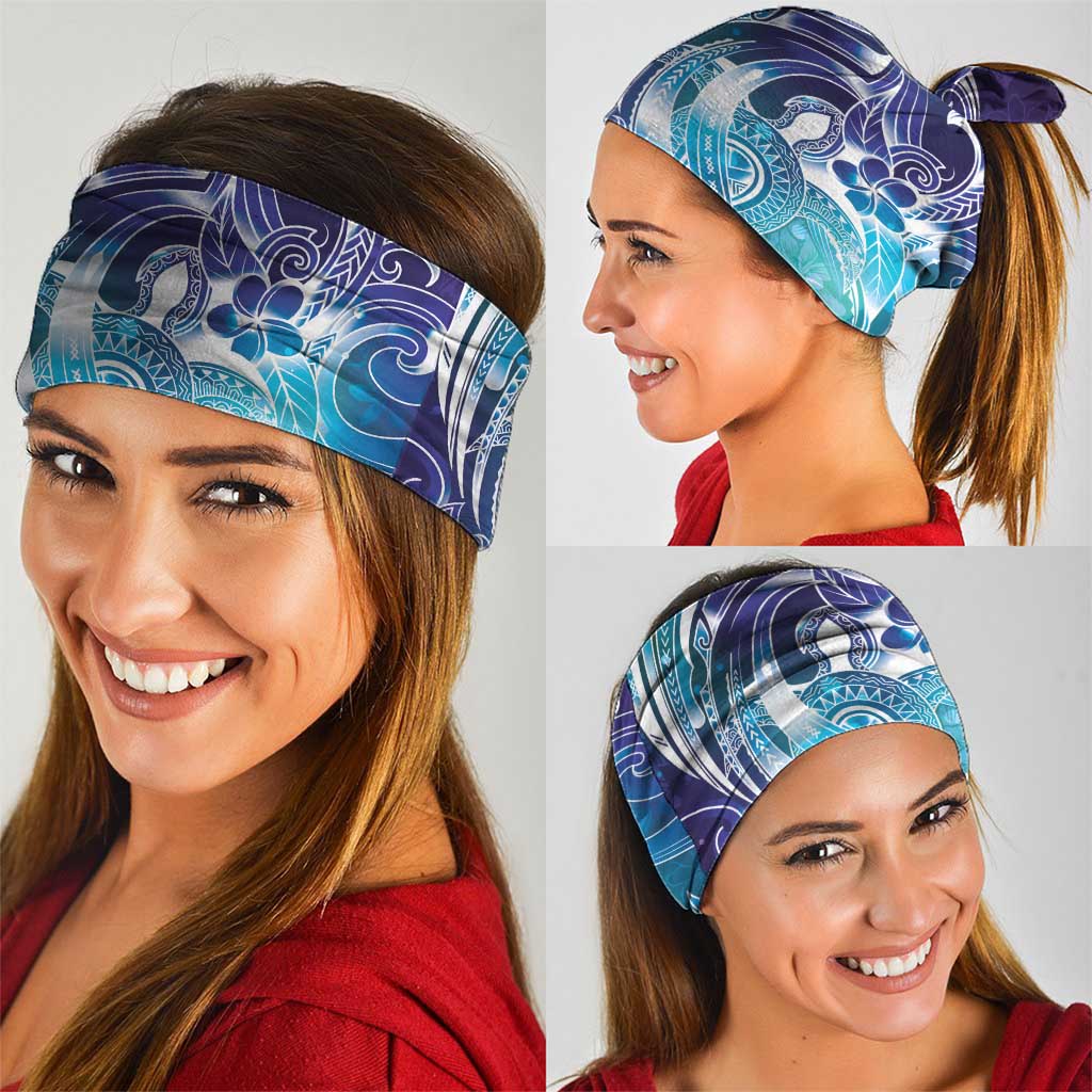 Aloha Hawaii Turtle Neck Gaiter Teal Purple Ribbon - Polynesian Pride