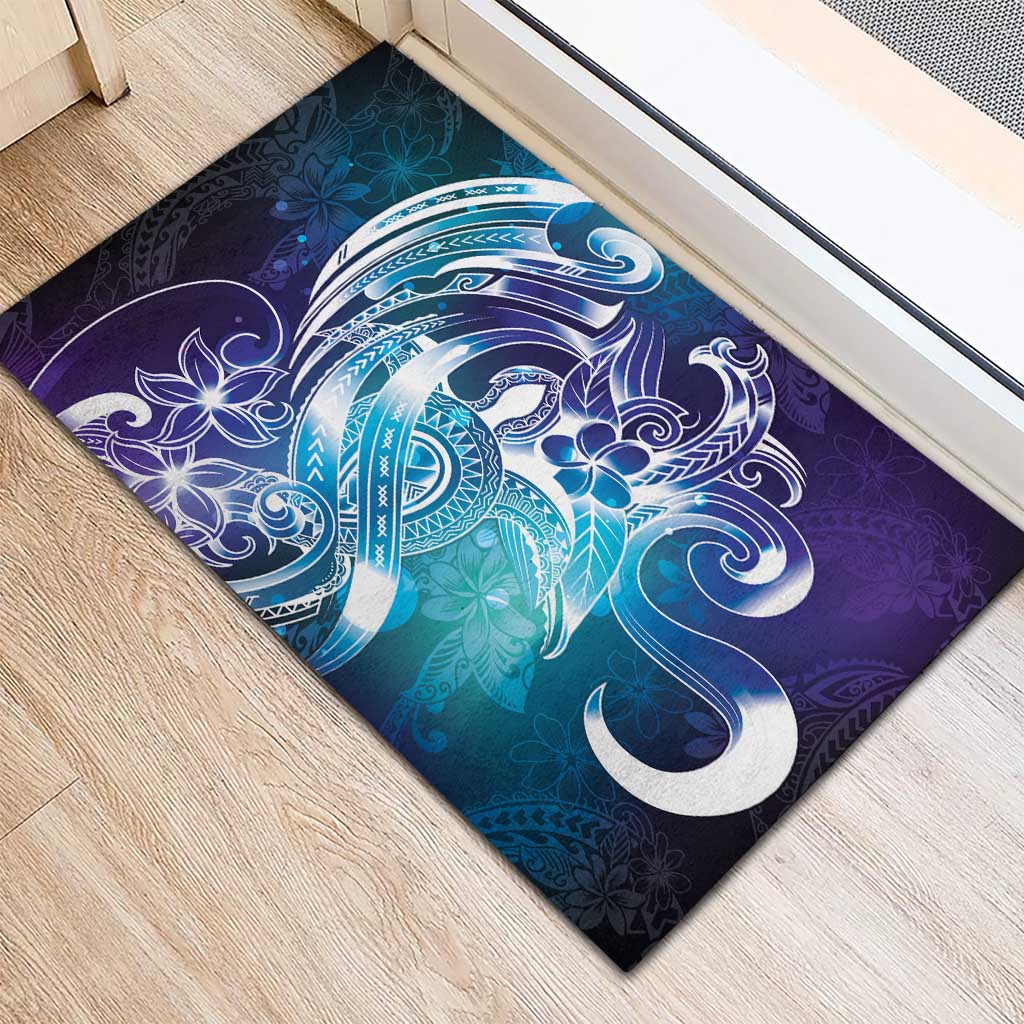 Aloha Hawaii Turtle Rubber Doormat Teal Purple Ribbon LT7 - Polynesian Pride