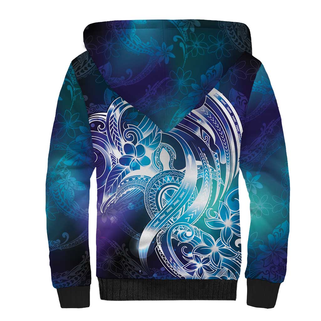Aloha Hawaii Turtle Sherpa Hoodie Teal Purple Ribbon LT7 - Polynesian Pride