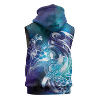 Aloha Hawaii Turtle Sleeveless Hoodie Teal Purple Ribbon LT7 - Polynesian Pride