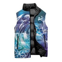 Aloha Hawaii Turtle Sleeveless Puffer Jacket Teal Purple Ribbon LT7 - Polynesian Pride