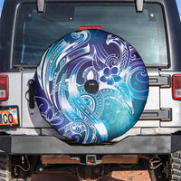Aloha Hawaii Turtle Spare Tire Cover Teal Purple Ribbon - Polynesian Pride