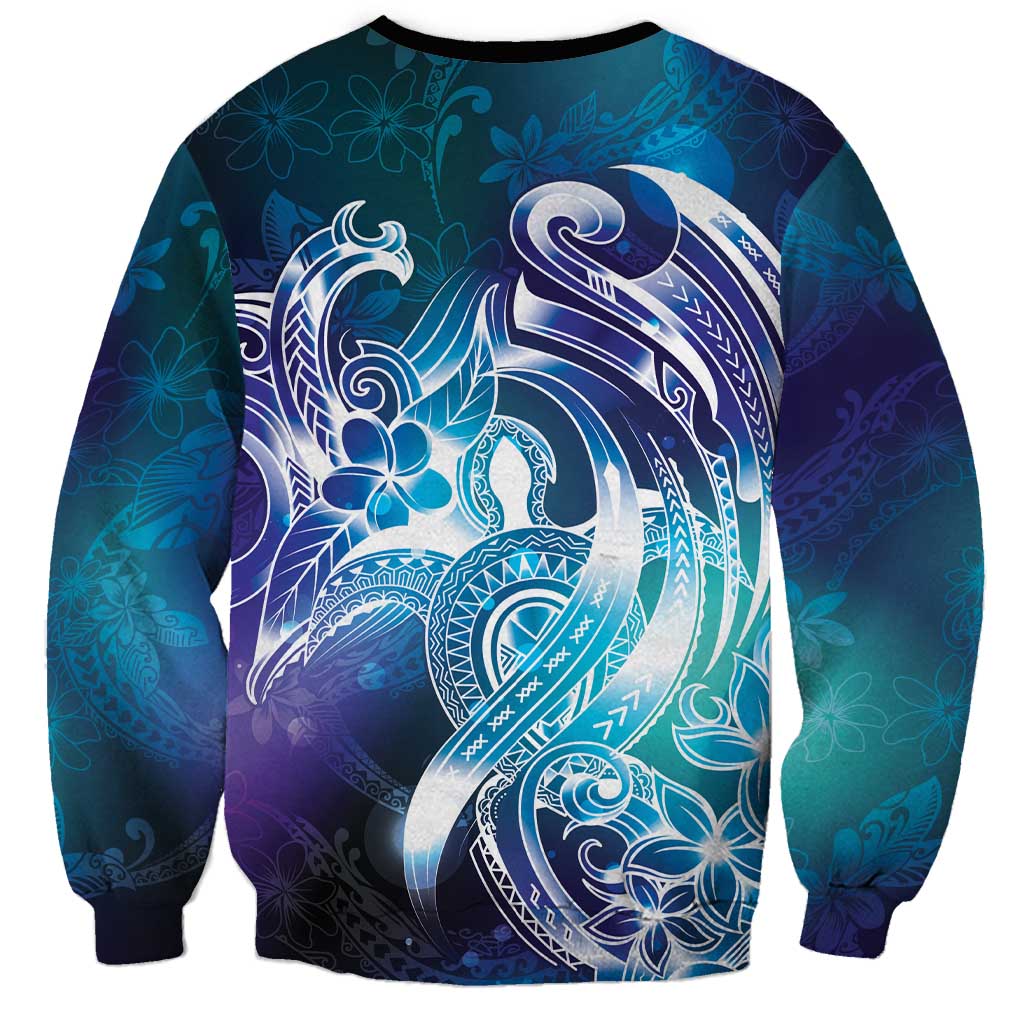 Aloha Hawaii Turtle Sweatshirt Teal Purple Ribbon LT7 - Polynesian Pride