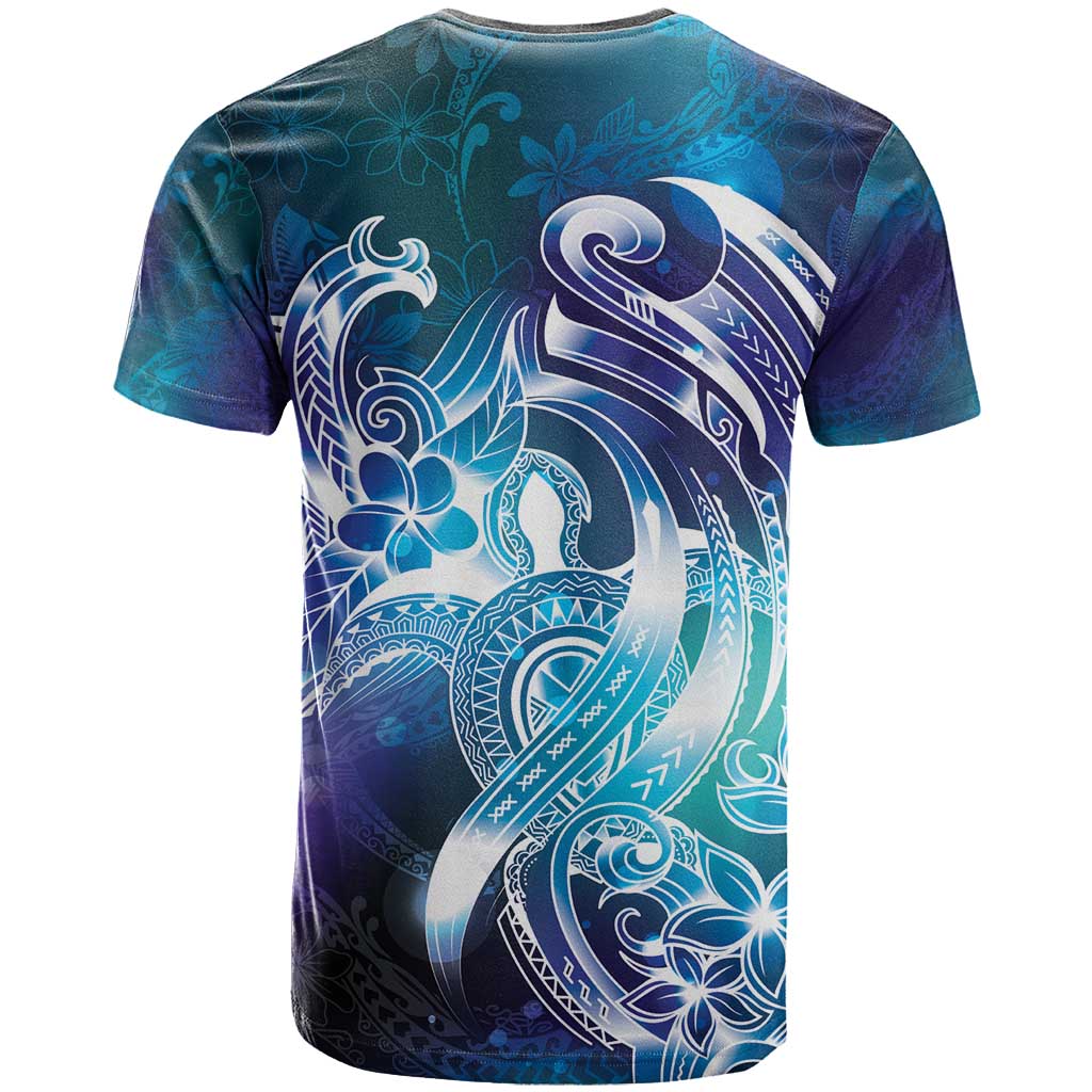 Aloha Hawaii Turtle T Shirt Teal Purple Ribbon - Polynesian Pride