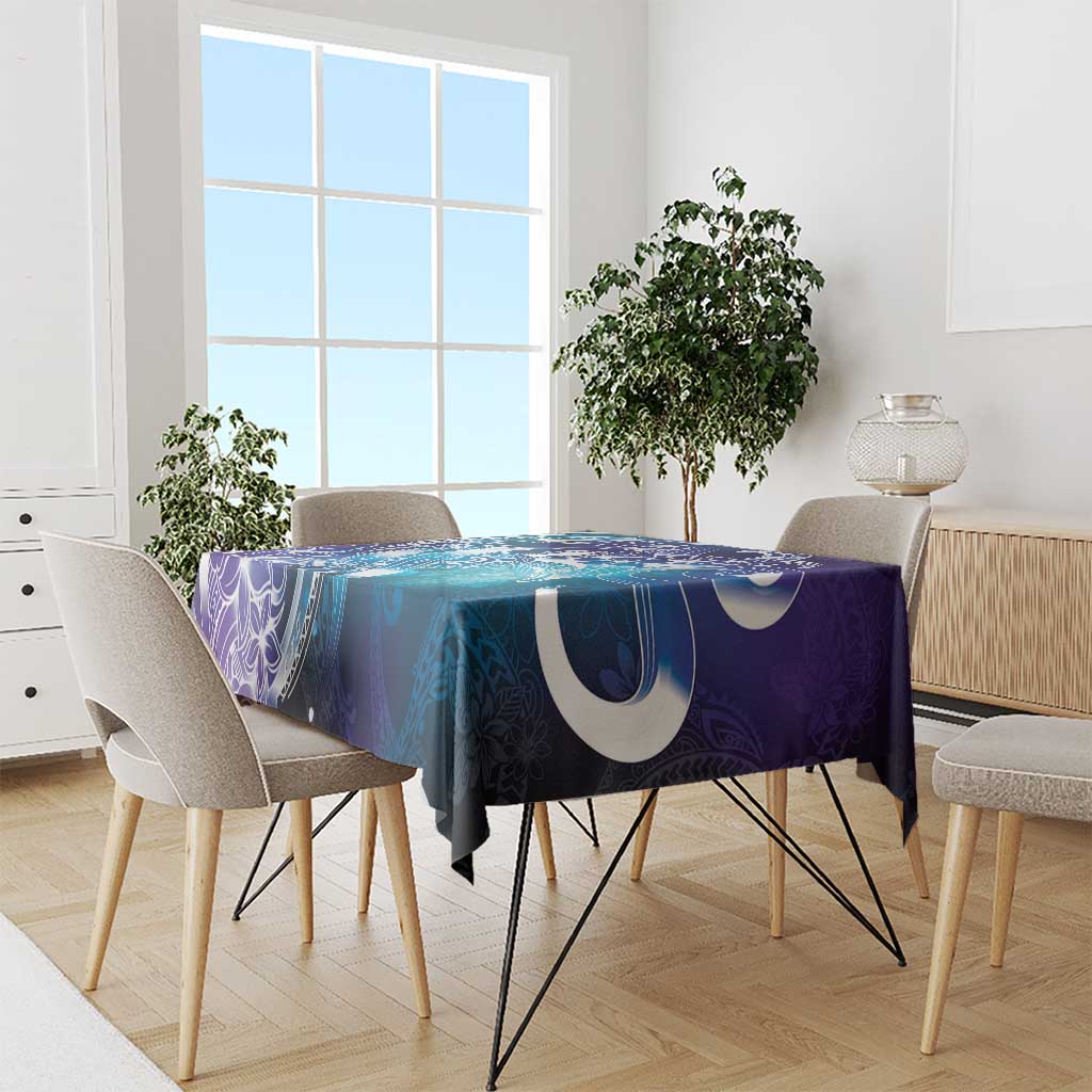 Aloha Hawaii Turtle Tablecloth Teal Purple Ribbon LT7 - Polynesian Pride