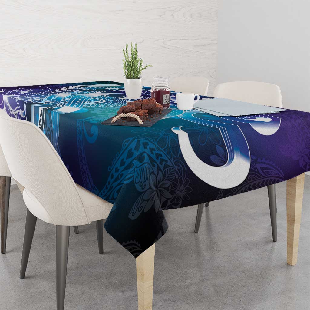 Aloha Hawaii Turtle Tablecloth Teal Purple Ribbon LT7 - Polynesian Pride