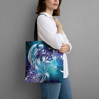 Aloha Hawaii Turtle Tote Bag Teal Purple Ribbon - Polynesian Pride