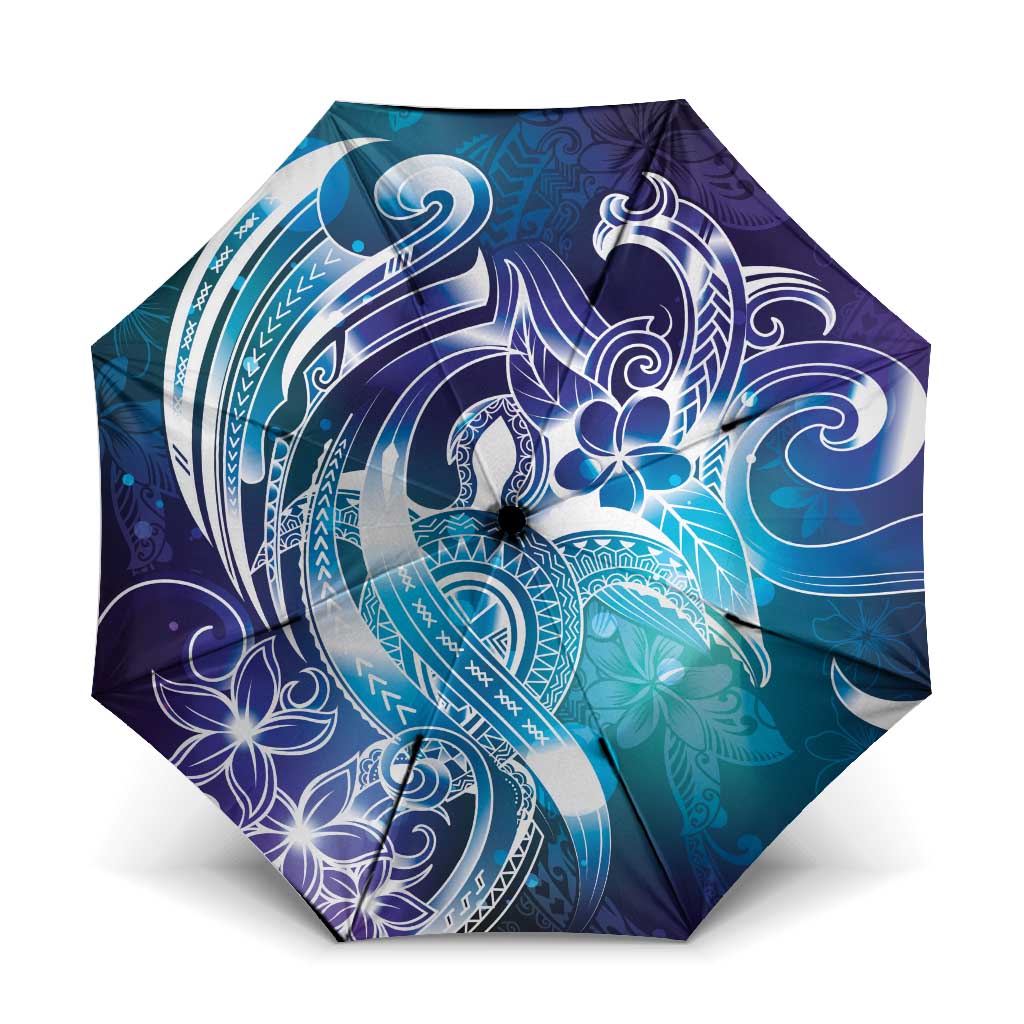 Aloha Hawaii Turtle Umbrella Teal Purple Ribbon LT7 One Size Folded 11.42 inch Opened Diameter 37.4 inch Purple Teal - Polynesian Pride