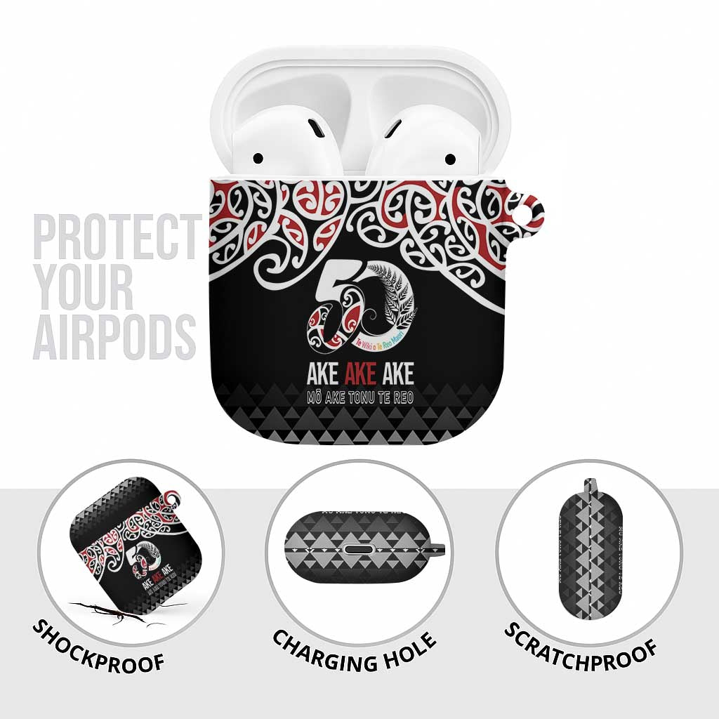 Kia Kaha Te Reo Maori AirPods Case 50 Years Mo Ake Tonu Te Reo - Polynesian Pride