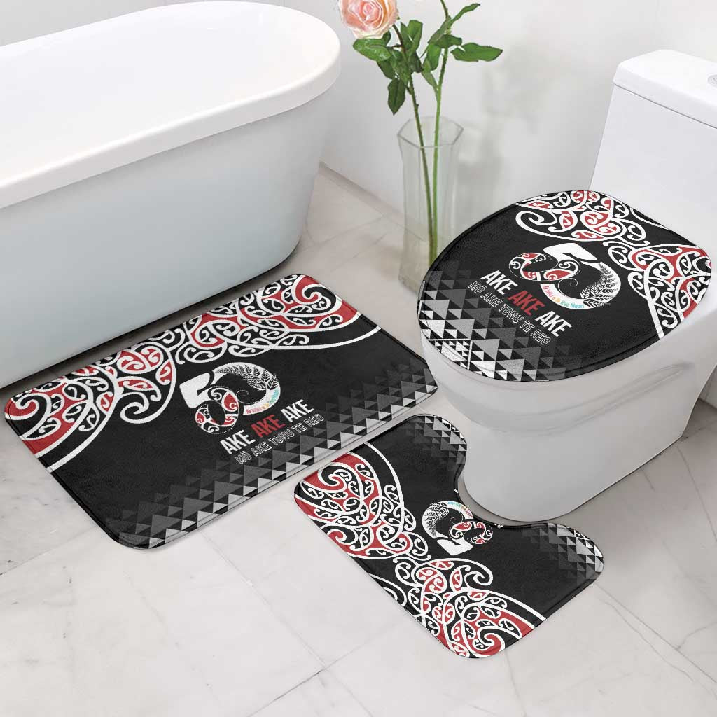 Kia Kaha Te Reo Maori Bathroom Set 50 Years Mo Ake Tonu Te Reo - Polynesian Pride