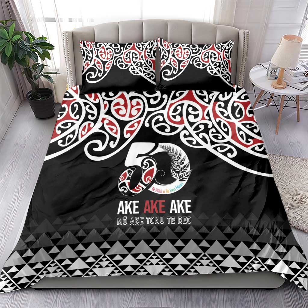 Kia Kaha Te Reo Maori Bedding Set 50 Years Mo Ake Tonu Te Reo - Polynesian Pride
