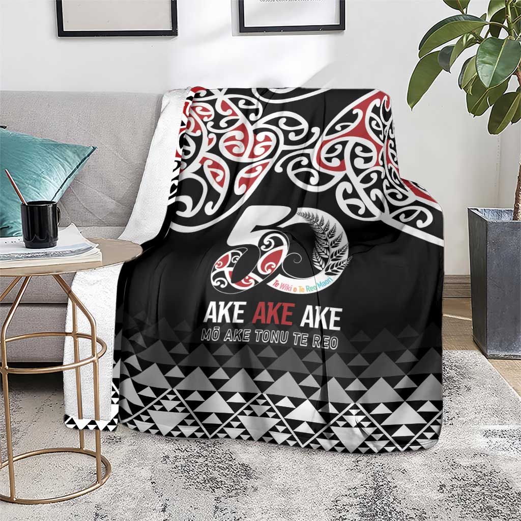 Kia Kaha Te Reo Maori Blanket 50 Years Mo Ake Tonu Te Reo - Polynesian Pride