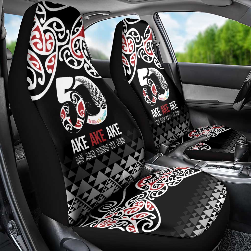 Kia Kaha Te Reo Maori Car Seat Cover 50 Years Mo Ake Tonu Te Reo - Polynesian Pride
