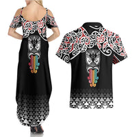 Kia Kaha Te Reo Maori Couples Matching Summer Maxi Dress and Hawaiian Shirt 50 Years Mo Ake Tonu Te Reo - Polynesian Pride
