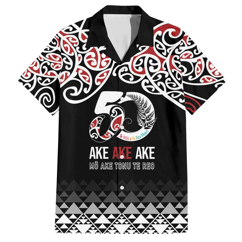 Kia Kaha Te Reo Maori Family Matching Short Sleeve Bodycon Dress and Hawaiian Shirt 50 Years Mo Ake Tonu Te Reo - Polynesian Pride