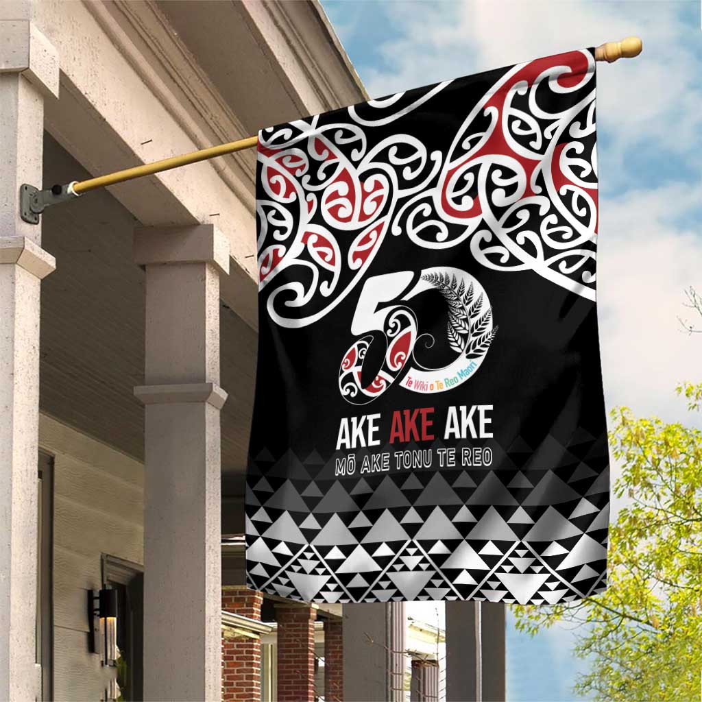 Kia Kaha Te Reo Maori Garden Flag 50 Years Mo Ake Tonu Te Reo - Polynesian Pride