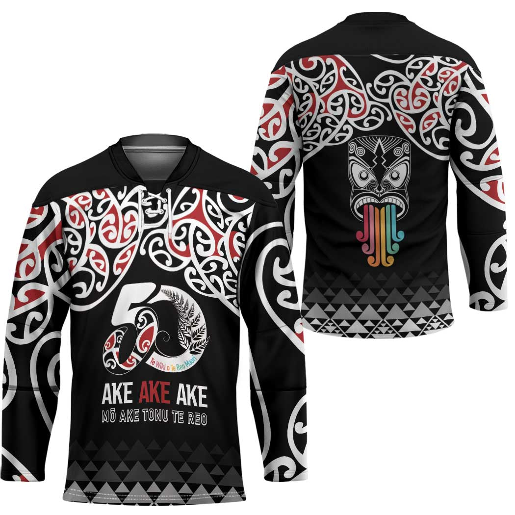 Kia Kaha Te Reo Maori Hockey Jersey 50 Years Mo Ake Tonu Te Reo - Polynesian Pride