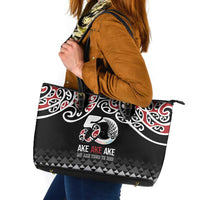Kia Kaha Te Reo Maori Leather Tote Bag 50 Years Mo Ake Tonu Te Reo - Polynesian Pride