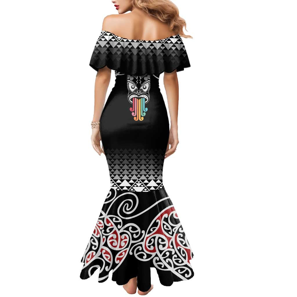 Kia Kaha Te Reo Maori Mermaid Dress 50 Years Mo Ake Tonu Te Reo - Polynesian Pride