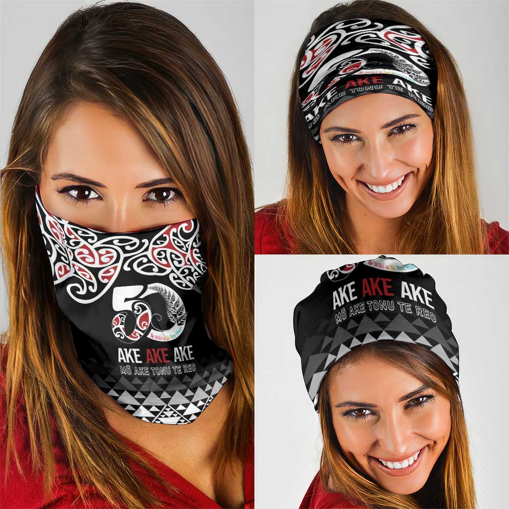 Kia Kaha Te Reo Maori Neck Gaiter 50 Years Mo Ake Tonu Te Reo - Polynesian Pride