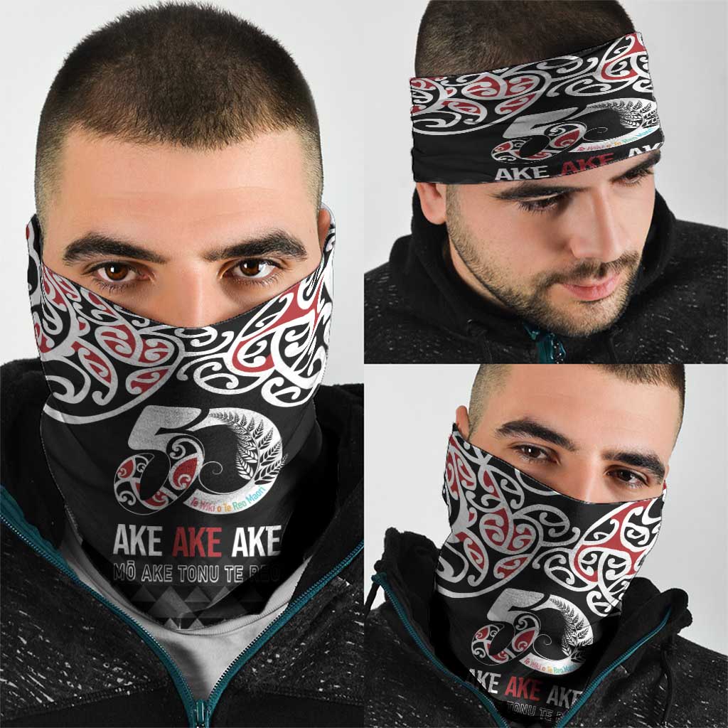 Kia Kaha Te Reo Maori Neck Gaiter 50 Years Mo Ake Tonu Te Reo - Polynesian Pride