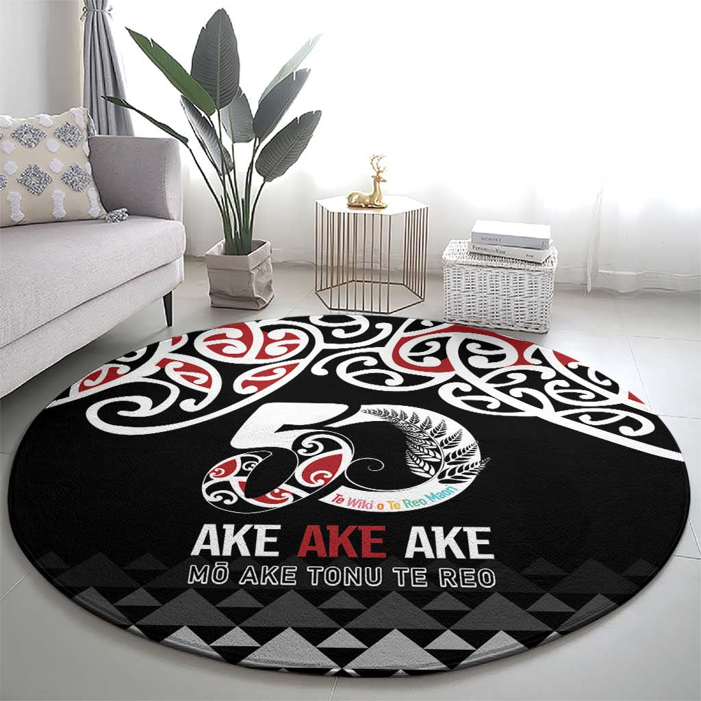 Kia Kaha Te Reo Maori Round Carpet 50 Years Mo Ake Tonu Te Reo - Polynesian Pride
