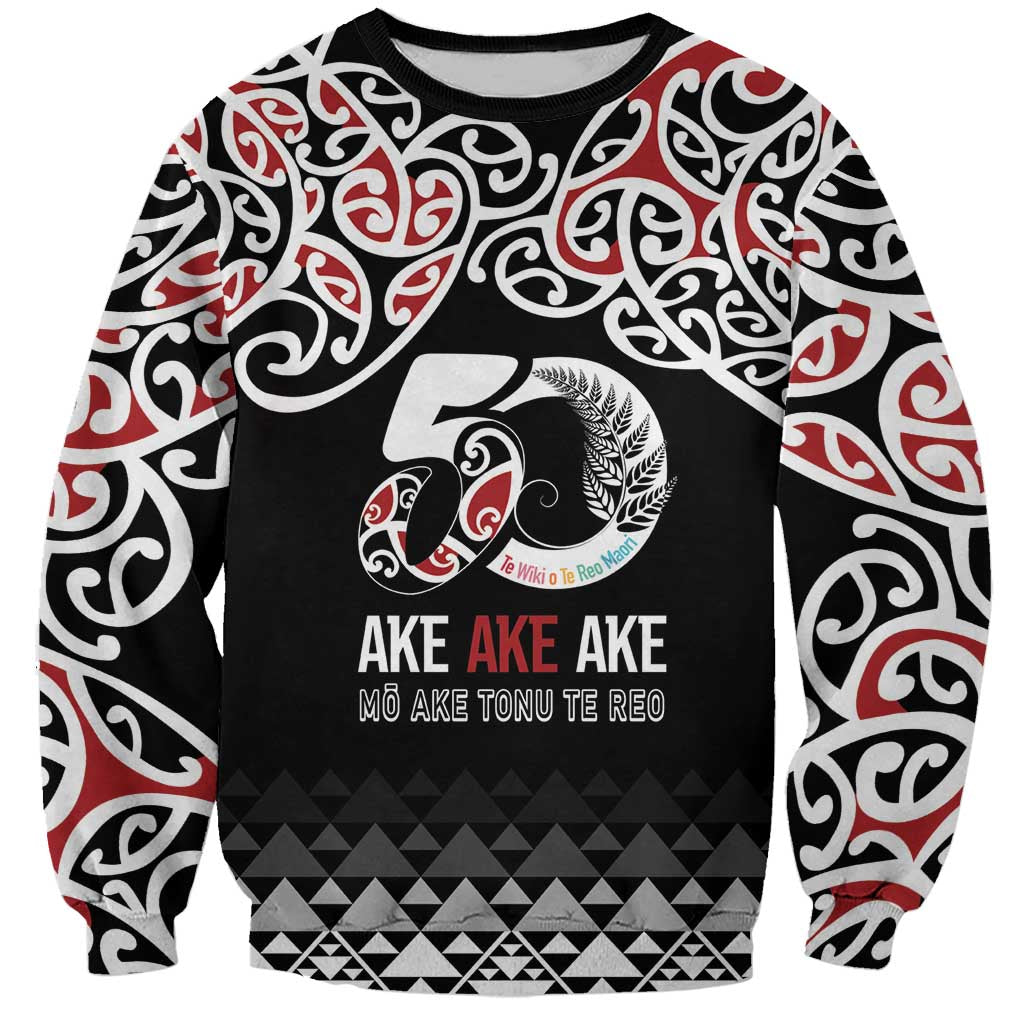 Kia Kaha Te Reo Maori Sweatshirt 50 Years Mo Ake Tonu Te Reo - Polynesian Pride
