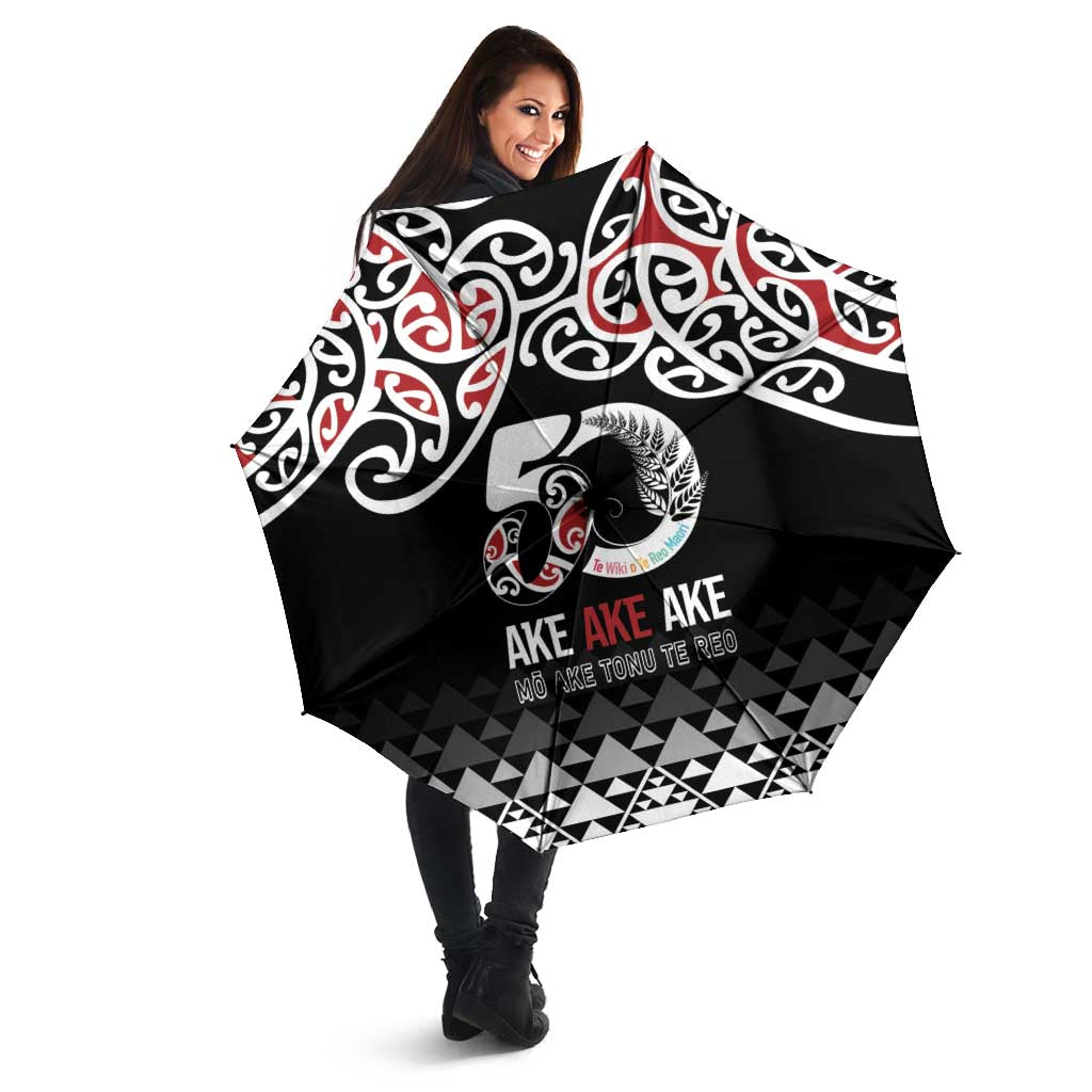 Kia Kaha Te Reo Maori Umbrella 50 Years Mo Ake Tonu Te Reo - Polynesian Pride