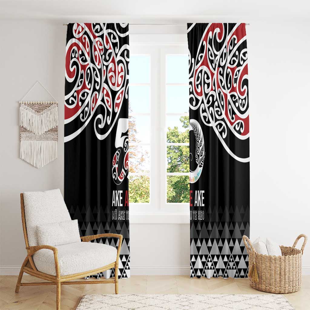 Kia Kaha Te Reo Maori Window Curtain 50 Years Mo Ake Tonu Te Reo - Polynesian Pride
