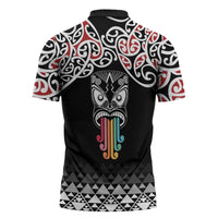 Kia Kaha Te Reo Maori Zipper Polo Shirt 50 Years Mo Ake Tonu Te Reo - Polynesian Pride