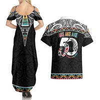 50 Years Kia Kaha Te Reo Maori Couples Matching Summer Maxi Dress and Hawaiian Shirt Ake Ake Ake! - Polynesian Pride