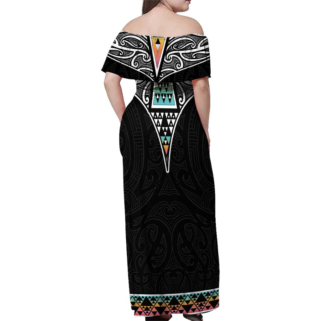 50 Years Kia Kaha Te Reo Maori Family Matching Off Shoulder Maxi Dress and Hawaiian Shirt Ake Ake Ake! - Polynesian Pride