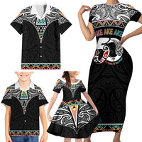 50 Years Kia Kaha Te Reo Maori Family Matching Short Sleeve Bodycon Dress and Hawaiian Shirt Ake Ake Ake! - Polynesian Pride