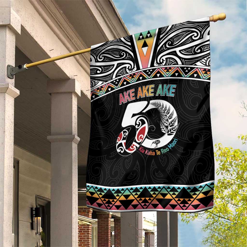 50 Years Kia Kaha Te Reo Maori Garden Flag Ake Ake Ake! - Polynesian Pride