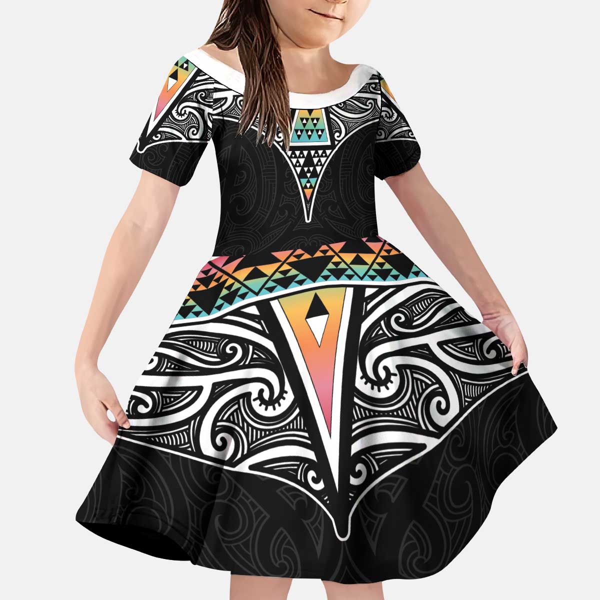 50 Years Kia Kaha Te Reo Maori Kid Short Sleeve Dress Ake Ake Ake! - Polynesian Pride