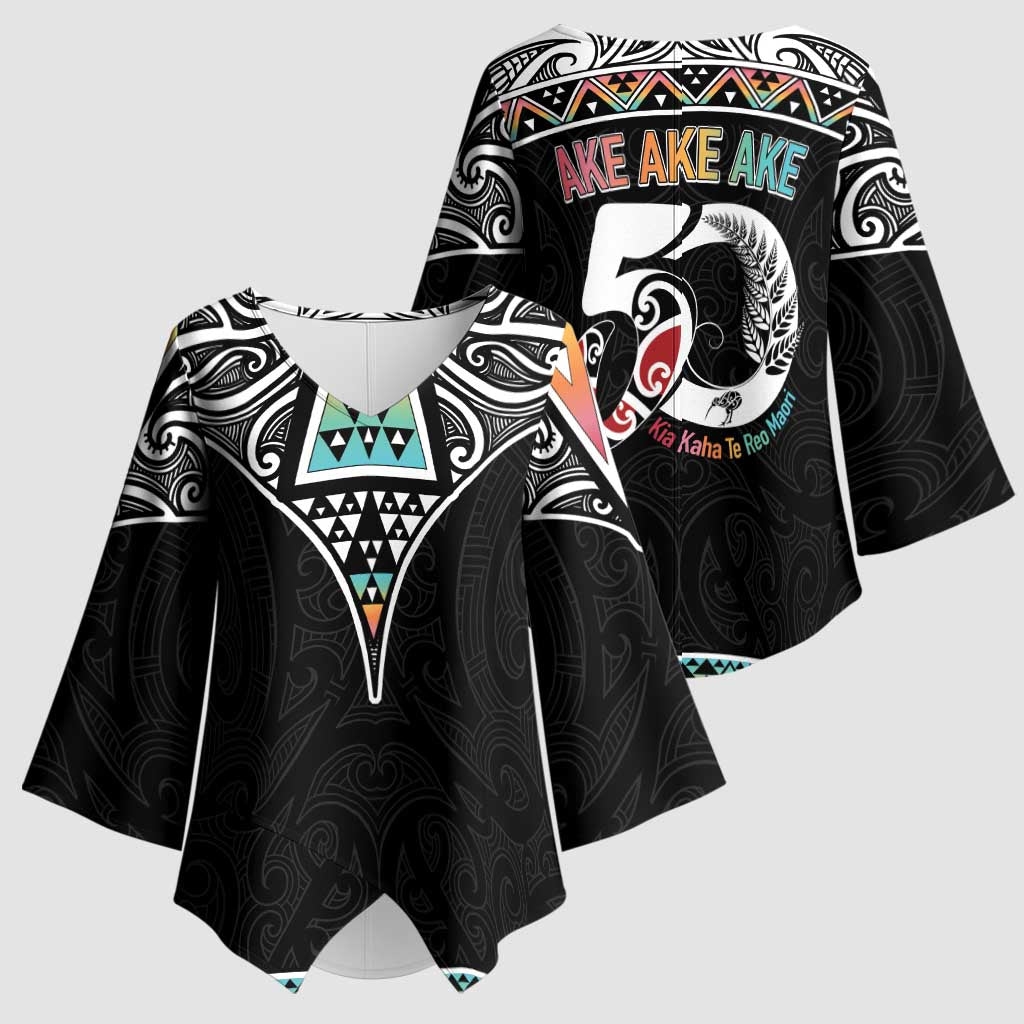 50 Years Kia Kaha Te Reo Maori Kimono Sleeve Blouse Ake Ake Ake! - Polynesian Pride